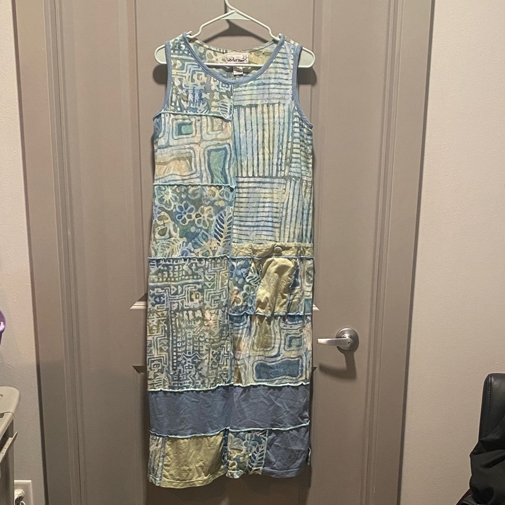 Boho Patchwork Maxi Dress L Artisan Cotton Dress Made in Ecuador